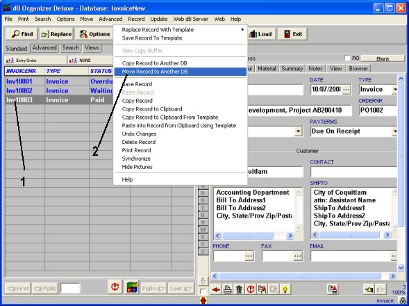 copy invoice, archive invoice