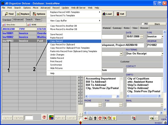 quickly duplicate invoice for further modifications