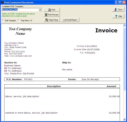 create invoice