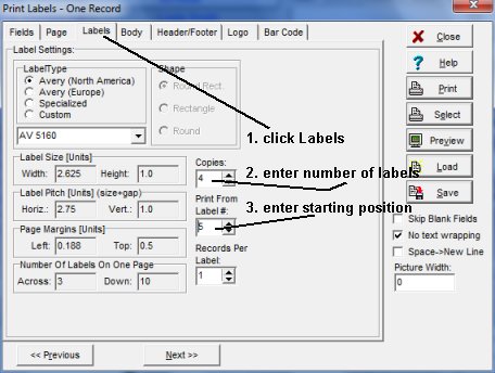 enter number of copies, enter starting position