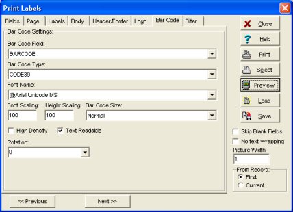 library member card, define barcode field