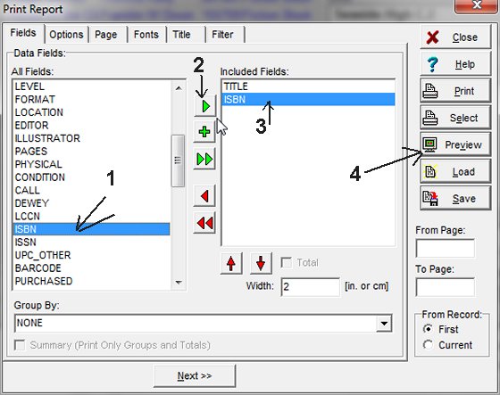 select ISBN data field