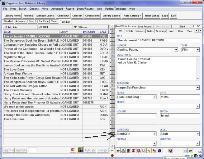 library old items use category field