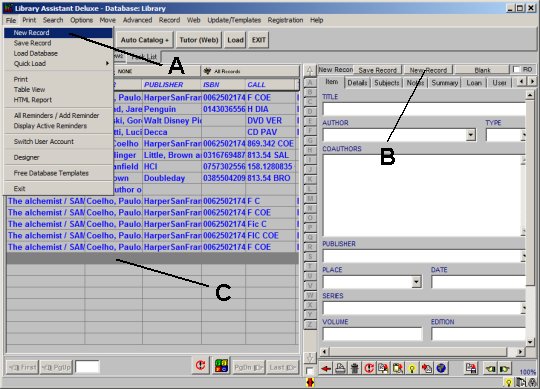 library assistant manually add data