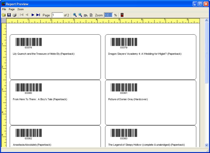 barcode labels preview
