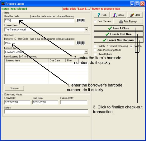 2. process check out transaction semi-manually