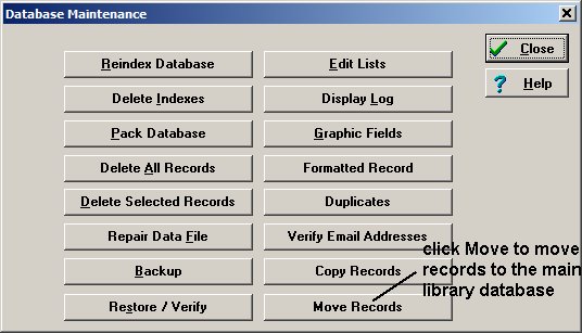 move library records to main library database