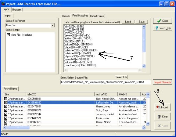 import marc records to library database