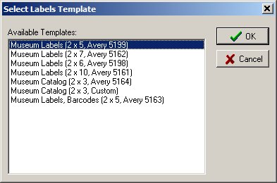 museum software, predefined labels