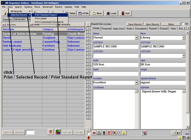 print report command