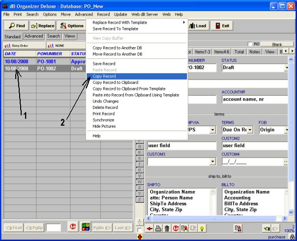 quickly duplicate invoice for further modifications