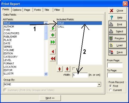 select data fields