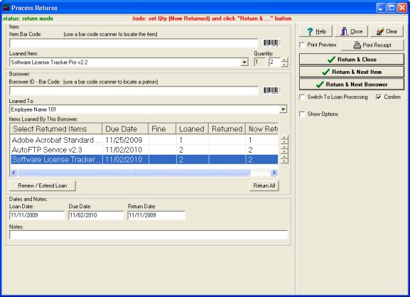 software circulation transactions, barcodes