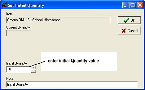 tool equipment tracking software, enter initial quantity