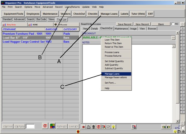 equipment tool inventory, check in, check out report