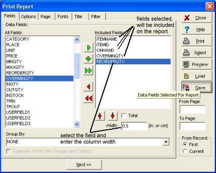 warehouse sample report, define