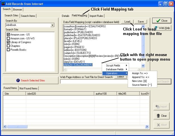 add records, field mapping, library autocataloging