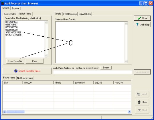 library cataloging, enter ISBN numbers