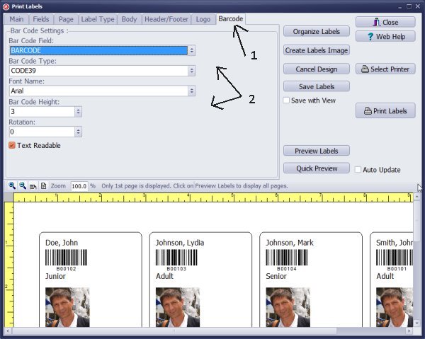 design member id, define barcode