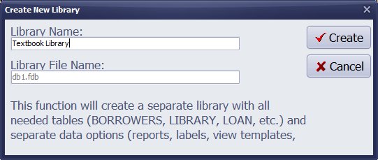 create new library, enter library name