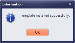 install library template, success message