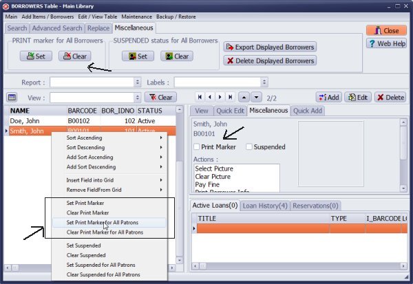 library member print data field