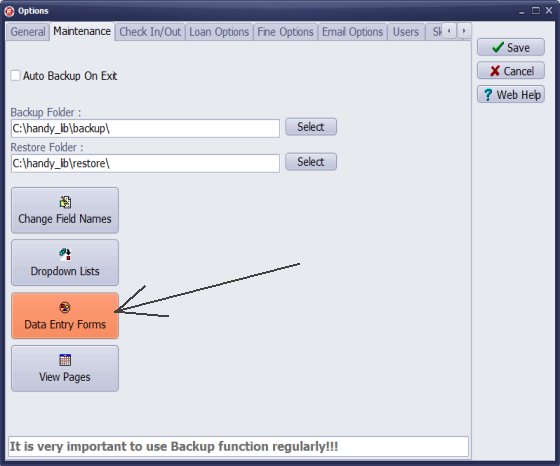 library form insert remove fields