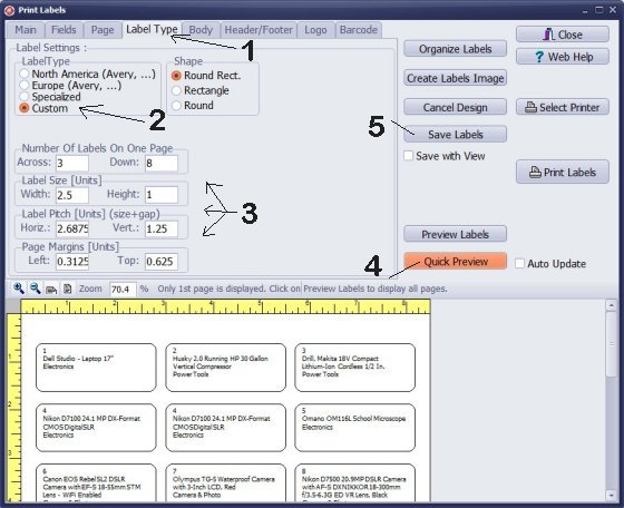 print labels, select european labels