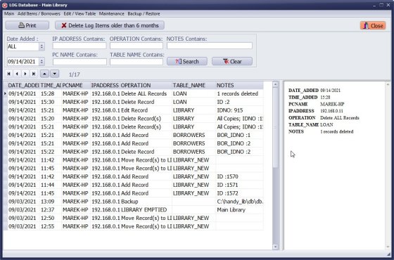 review data change transactions