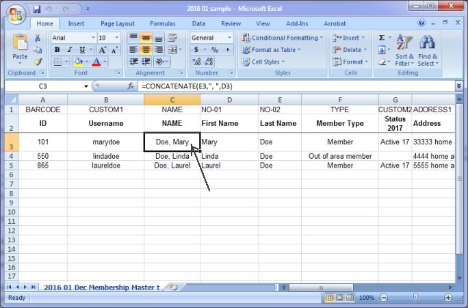 library data, concatenate data