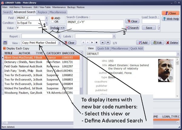 display items with new bar code numbers