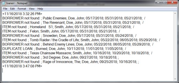 library loan transactions that were not transferred