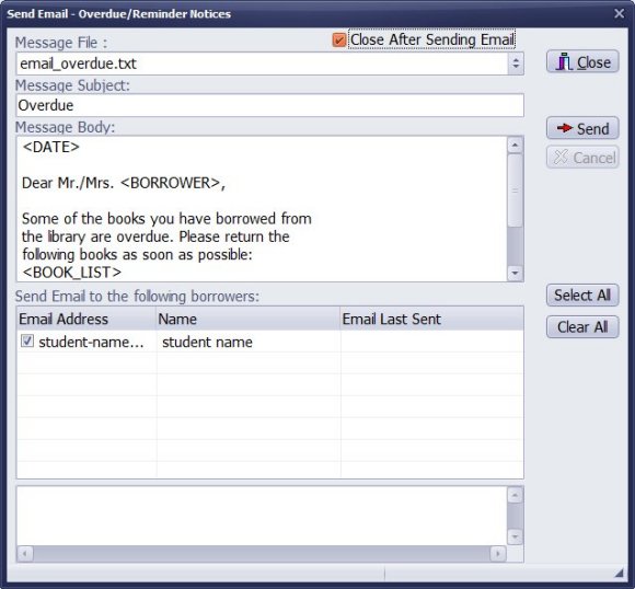 library send overdue messages