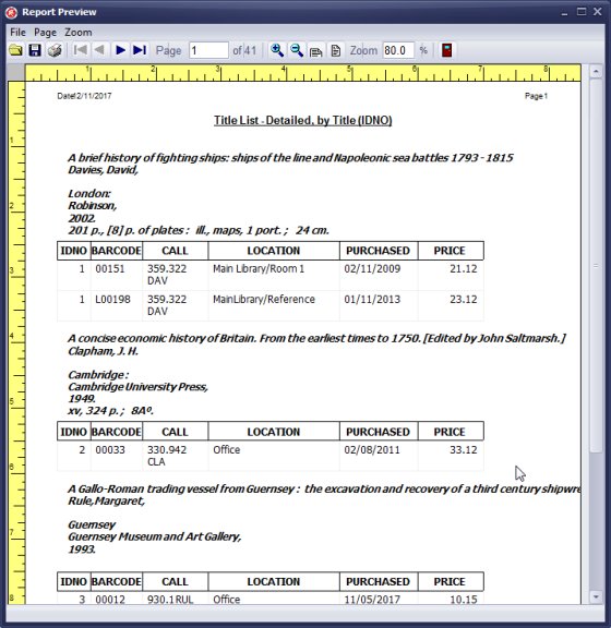 how to create library detailed list report, preview report