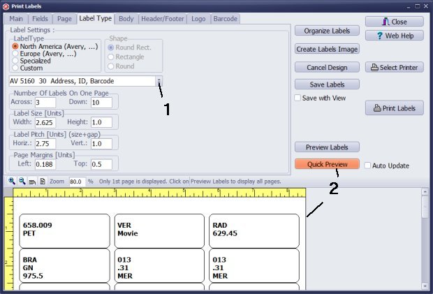 design spine labels, change page orientation