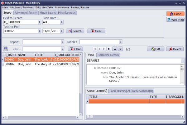 move selected loan transaction to old loans table