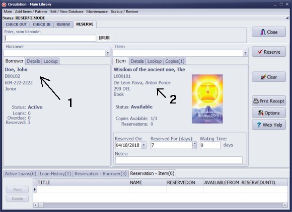 circulation transaction window, reservation mode