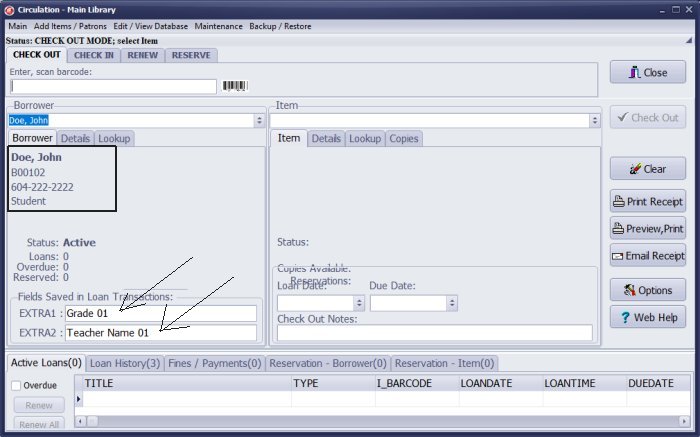 check out transaction displays teacher grade info