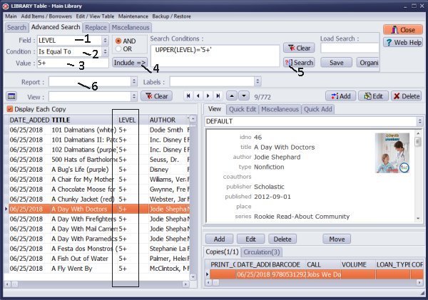 define query for specifice reading level