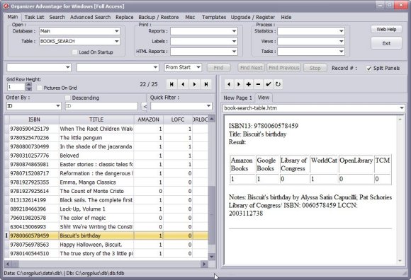 web book search, result analysis