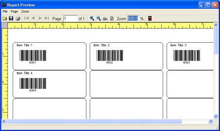 item bar code, preview labels