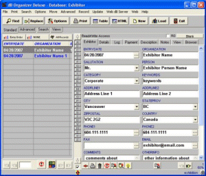 Exhibition Organizer Deluxe software