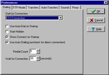 Auto FTP Premium, options