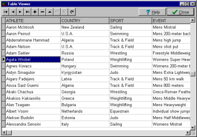 table viewer