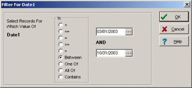 Address, Contact software filter define