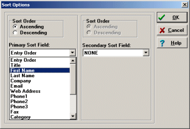 Address, Contact software sort