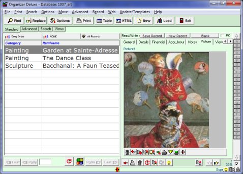 art software detailed database picture page