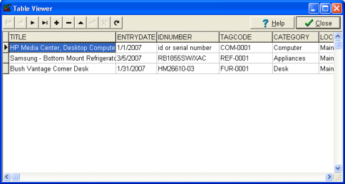 asset table viewer