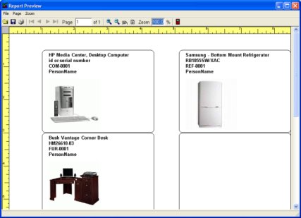 use label wizard to print asset catalog