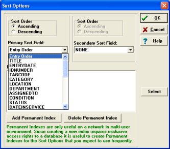 sort assets by any field